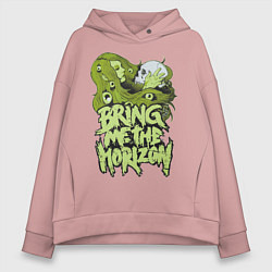 Толстовка оверсайз женская Bring Me The Horizon: Green Girl, цвет: пыльно-розовый