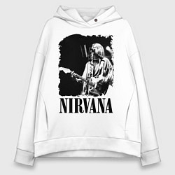 Толстовка оверсайз женская Black Nirvana, цвет: белый