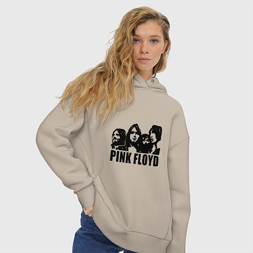 Женское худи оверсайз Pink Floyd / Миндальный – фото 3