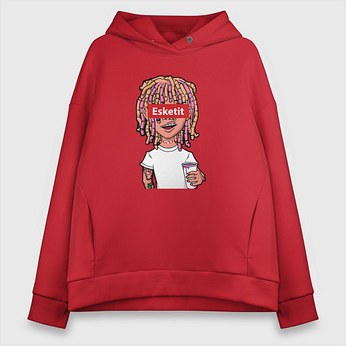 Женское худи оверсайз Lil Pump: Esketit Style / Красный – фото 1