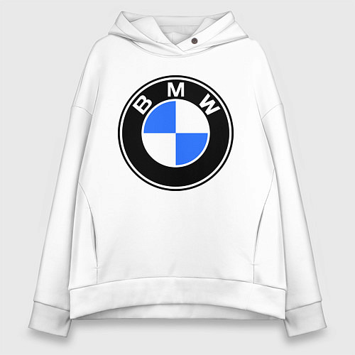 Женское худи оверсайз Logo BMW / Белый – фото 1