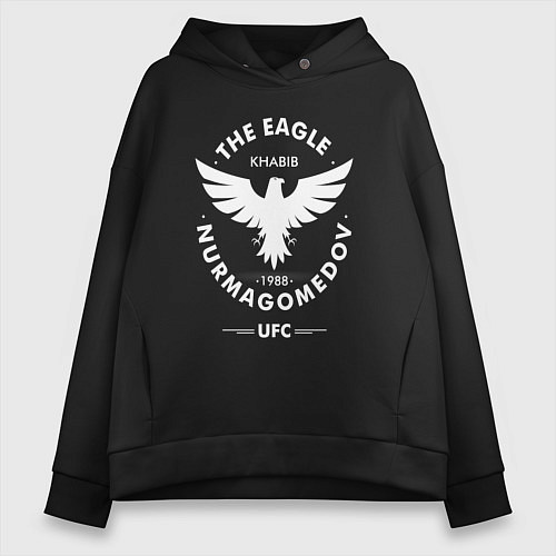 Женское худи оверсайз The Eagle: Khabib UFC / Черный – фото 1