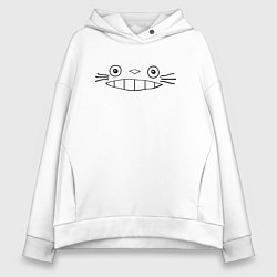 Толстовка оверсайз женская Totoro face, цвет: белый