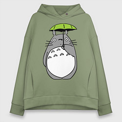 Женское худи оверсайз Totoro с зонтом