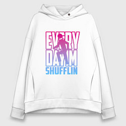 Толстовка оверсайз женская Everyday I'm shuffling, цвет: белый
