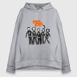 Женское худи оверсайз Misfits Skeletons