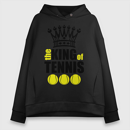 Женское худи оверсайз King of tennis / Черный – фото 1