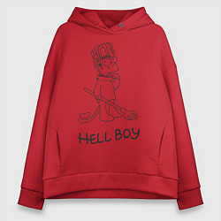 Толстовка оверсайз женская Bart: Hell Boy, цвет: красный