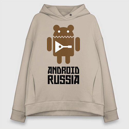 Женское худи оверсайз Android Russia / Миндальный – фото 1