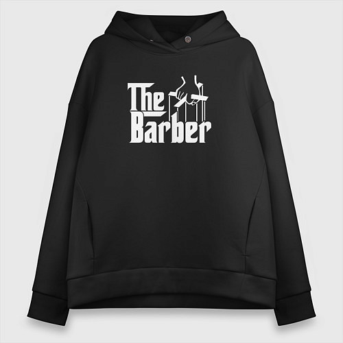 Женское худи оверсайз The Barber Godfather / Черный – фото 1