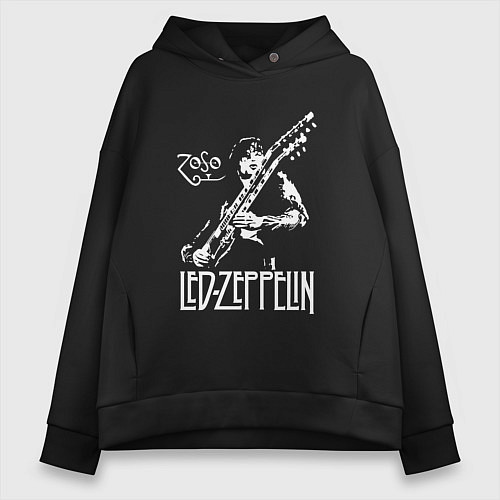 Женское худи оверсайз Led Zeppelin / Черный – фото 1