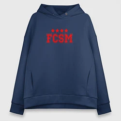 Толстовка оверсайз женская FCSM Club, цвет: тёмно-синий