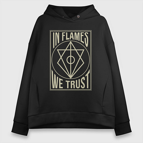 Женское худи оверсайз In Flames: We Trust / Черный – фото 1