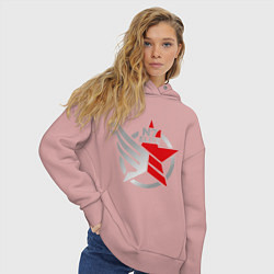 Толстовка оверсайз женская N7 Elite, цвет: пыльно-розовый — фото 2