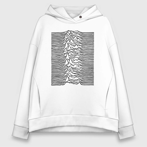 Женское худи оверсайз Unknown Pleasures / Белый – фото 1