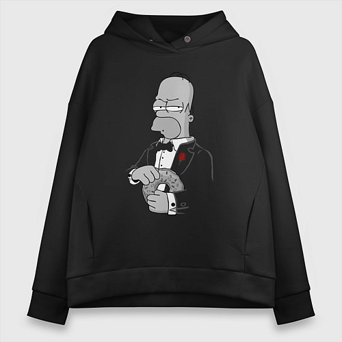 Женское худи оверсайз Дон Гомер / Черный – фото 1