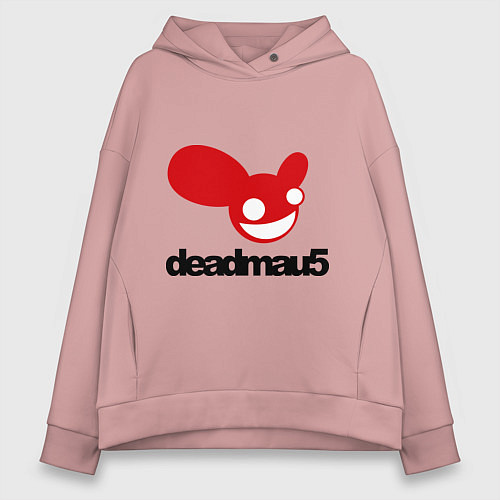 Женское худи оверсайз DeadMau5 / Пыльно-розовый – фото 1