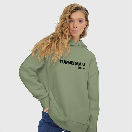Женское худи оверсайз Turnikman Inside / Авокадо – фото 3