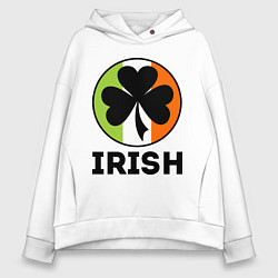 Толстовка оверсайз женская Irish - цвет флага, цвет: белый