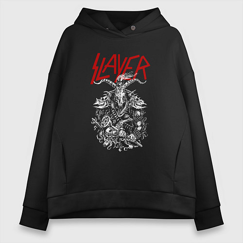 Женское худи оверсайз Slayer: Devil Goat / Черный – фото 1