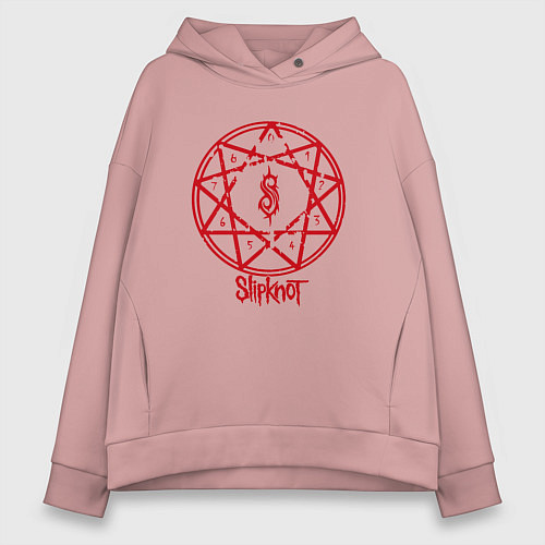 Женское худи оверсайз Slipknot Penragram / Пыльно-розовый – фото 1