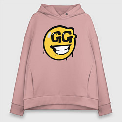 Толстовка оверсайз женская GG Smile, цвет: пыльно-розовый