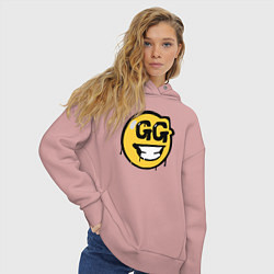 Толстовка оверсайз женская GG Smile, цвет: пыльно-розовый — фото 2