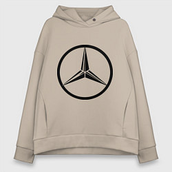 Толстовка оверсайз женская Mercedes-Benz logo, цвет: миндальный
