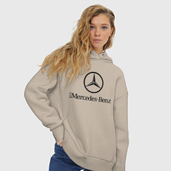 Толстовка оверсайз женская Logo Mercedes-Benz, цвет: миндальный — фото 2