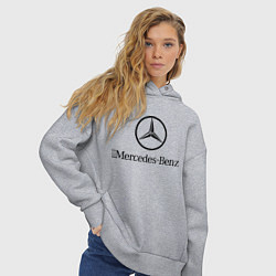 Толстовка оверсайз женская Logo Mercedes-Benz, цвет: меланж — фото 2