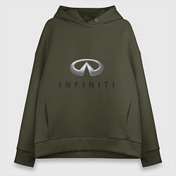 Толстовка оверсайз женская Logo Infiniti, цвет: хаки