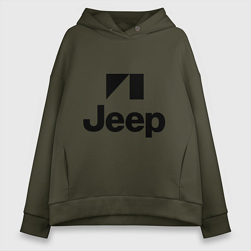 Женское худи оверсайз Jeep logo / Хаки – фото 1