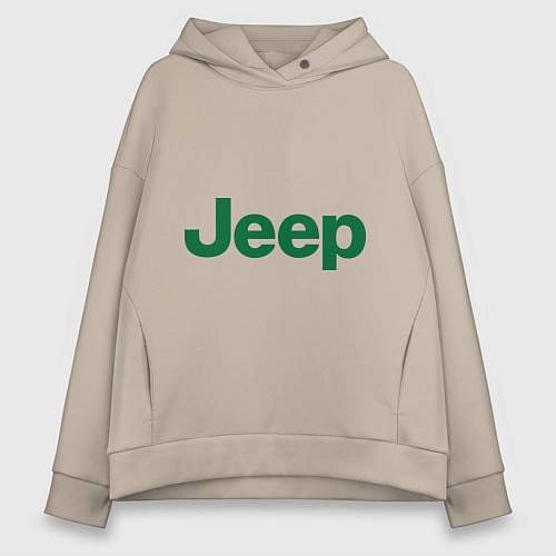 Женское худи оверсайз Logo Jeep / Миндальный – фото 1