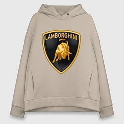 Толстовка оверсайз женская Lamborghini logo, цвет: миндальный