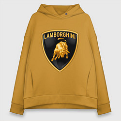 Толстовка оверсайз женская Lamborghini logo, цвет: горчичный