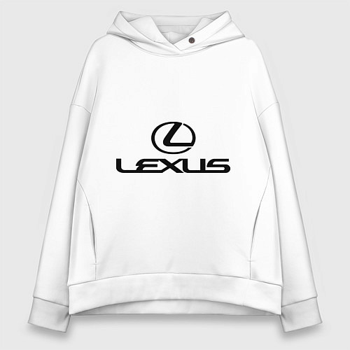 Женское худи оверсайз Lexus logo / Белый – фото 1