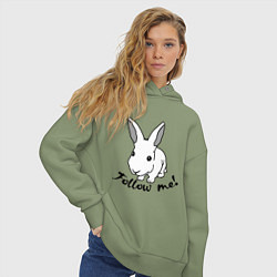 Толстовка оверсайз женская Rabbit: follow me, цвет: авокадо — фото 2