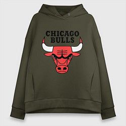 Толстовка оверсайз женская Chicago Bulls, цвет: хаки