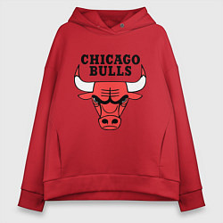 Толстовка оверсайз женская Chicago Bulls, цвет: красный