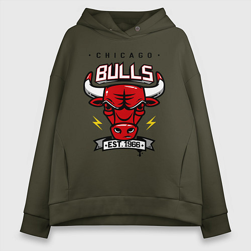 Женское худи оверсайз Chicago Bulls est. 1966 / Хаки – фото 1