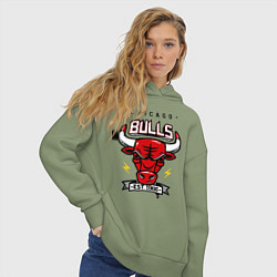 Толстовка оверсайз женская Chicago Bulls est. 1966, цвет: авокадо — фото 2