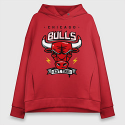 Толстовка оверсайз женская Chicago Bulls est. 1966, цвет: красный