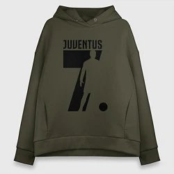 Толстовка оверсайз женская Juventus: Ronaldo 7, цвет: хаки