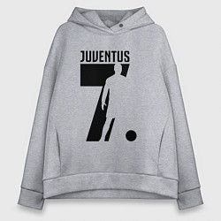 Толстовка оверсайз женская Juventus: Ronaldo 7, цвет: меланж