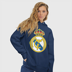 Толстовка оверсайз женская Real Madrid FC, цвет: тёмно-синий — фото 2