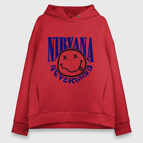 Женское худи оверсайз Nevermind Nirvana / Красный – фото 1