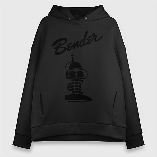 Женское худи оверсайз Bender monochrome / Черный – фото 1