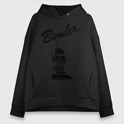 Толстовка оверсайз женская Bender monochrome, цвет: черный