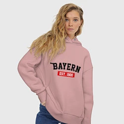 Толстовка оверсайз женская FC Bayern Est. 1900, цвет: пыльно-розовый — фото 2