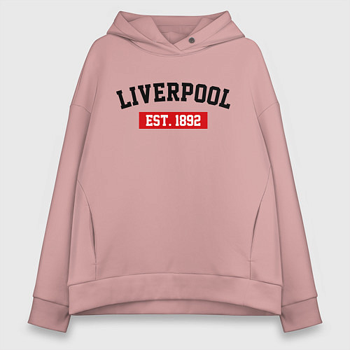 Женское худи оверсайз FC Liverpool Est. 1892 / Пыльно-розовый – фото 1
